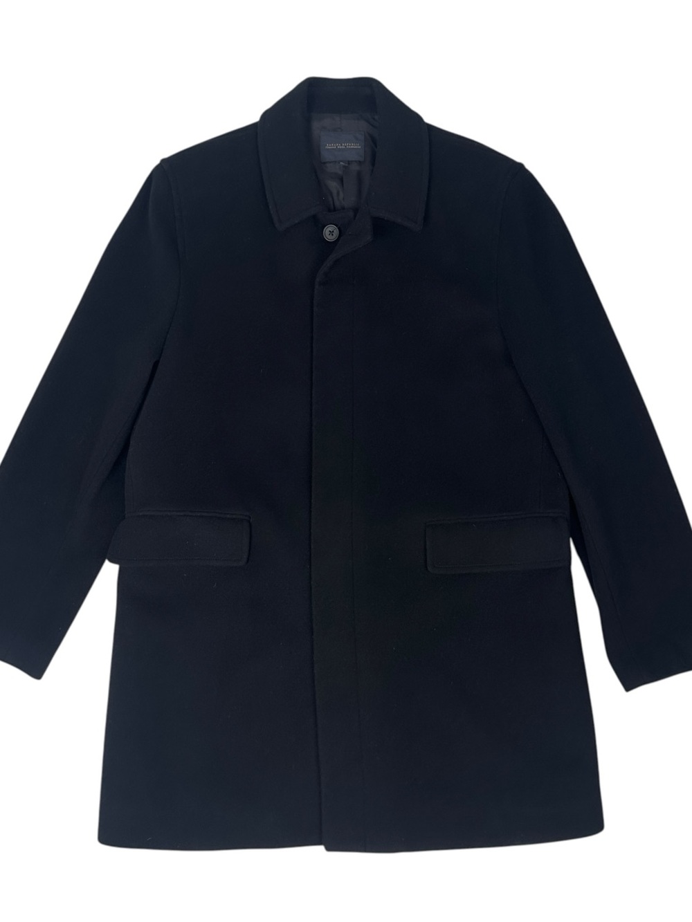 Banana Republic Black Wool Cashmere Tailored Overcoat Topcoat Jacket